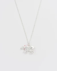 Fable England Cosy Polar Bear Silver-Plated Pendant Necklace