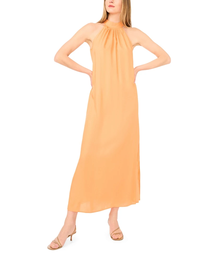 Vince Camuto Women's Halter Neck Tie Back Maxi Dress