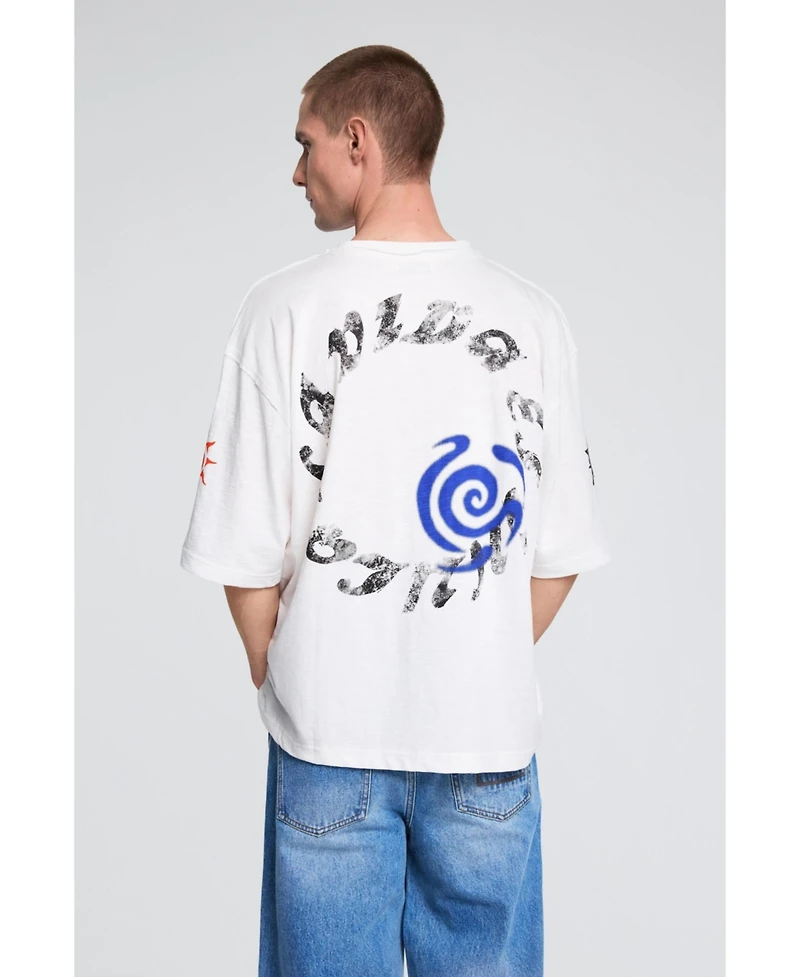 Desigual Men's Printed T-shirt with robots