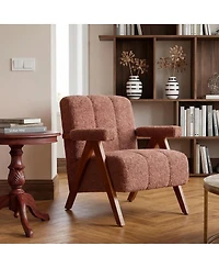 Streamdale Furniture Mid-Century Modern Cloud-Shaped Chenille Accent Chair