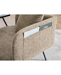 Streamdale Furniture Modern Upholstered Lounge Chair with Side Table and Storage Pockets