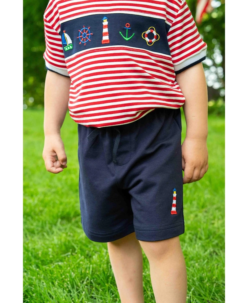 Florence Eiseman Little Boys Knit Short Set With Nautical Applique