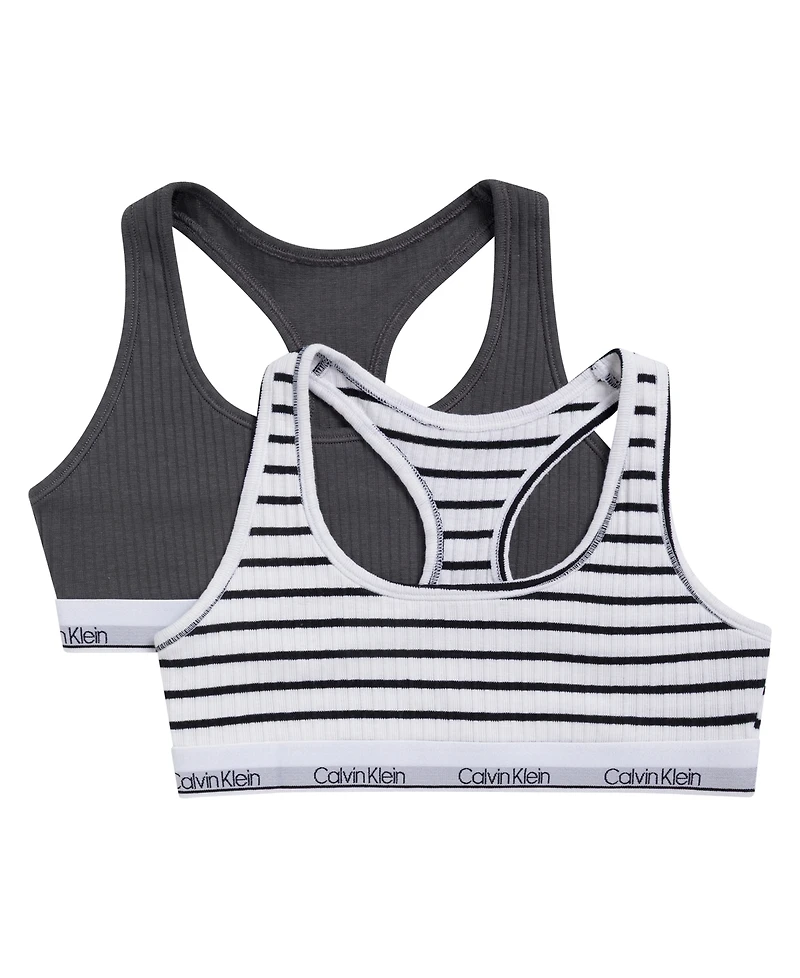 Calvin Klein Girls' 6-16 Racerback Bralette, 2-Pack