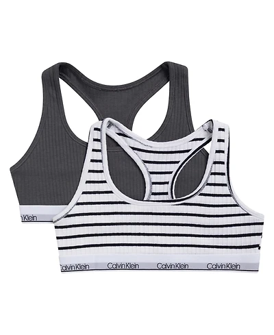 Calvin Klein Girls' 6-16 Racerback Bralette, 2-Pack