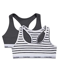 Calvin Klein Girls' 6-16 Racerback Bralette, 2-Pack