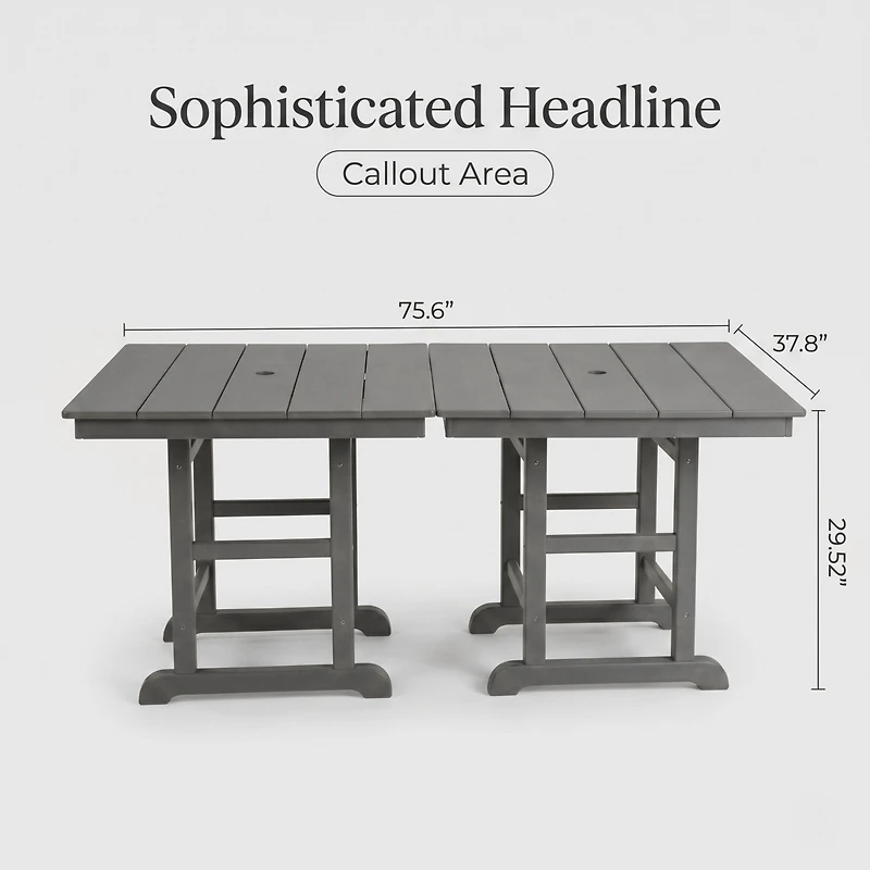 Streamdale Furniture Hdpe Folding Square Outdoor Dining Table