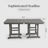 Streamdale Furniture Hdpe Folding Square Outdoor Dining Table
