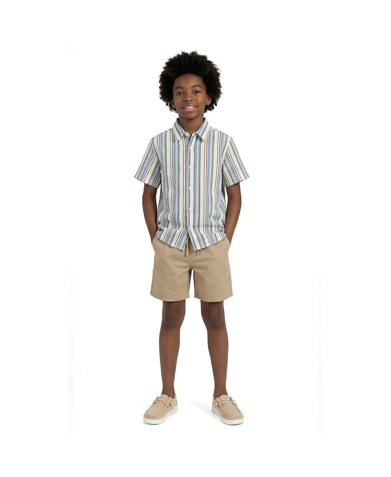 Andy and Evan Boys Stripe Puckered Stripes Buttondown