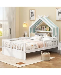 Streamdale Furniture Wooden House Bed with Storage Headboard Shelf