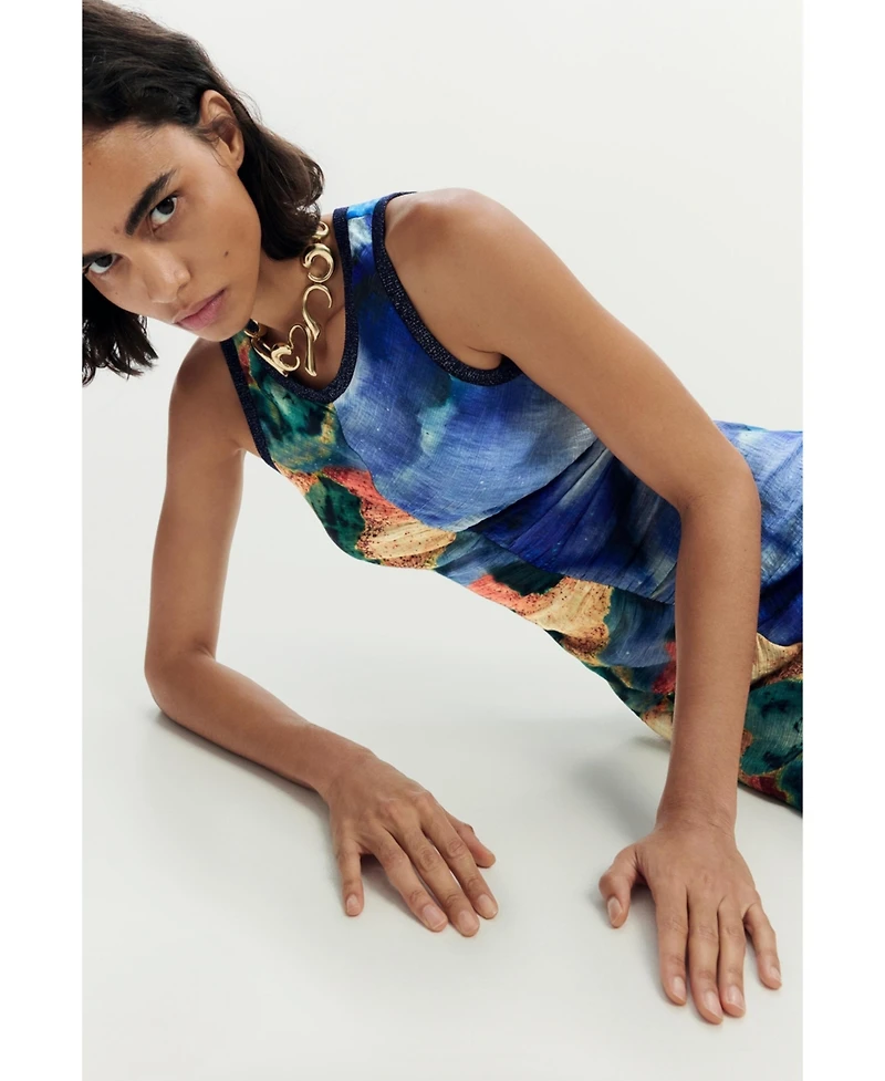 Desigual Women's Short printed strappy dress