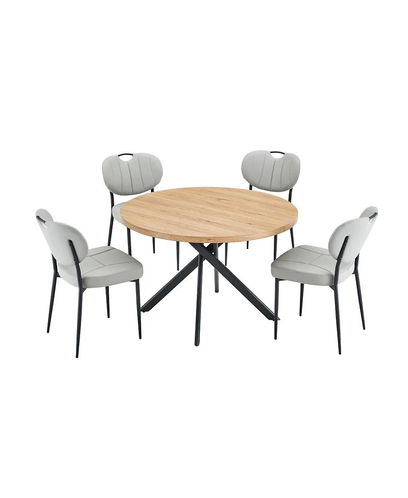 Streamdale Furniture Foldable Round Dining Table for Small Spaces (Oak)