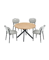 Streamdale Furniture Foldable Round Dining Table for Small Spaces (Oak)