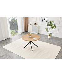 Streamdale Furniture Foldable Round Dining Table for Small Spaces (Oak)