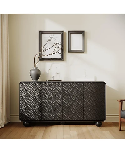 Streamdale Furniture Curved Sideboard Buffet Cabinet with Storage and Tv Console