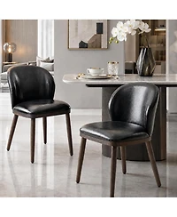homfan Modern Upholstered Dining Chairs Set of 2 - Ergonomic Backrest, Strong Wood Legs, Comfortable Seating, 265lbs Capacity, Easy Assembly