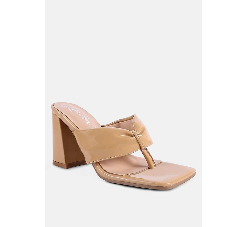 Phantom Ruched High Heeled Thong Sandals