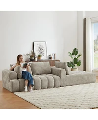 Streamdale Furniture Chenille L-Shape Luxury Sectional Oversized Sofa, Comfy Sleeper Couch