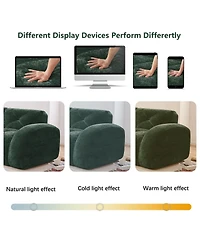 Streamdale Furniture L-shaped Velvet Sofa, Tufted, Ergonomic, No Assembly, Movable Ottoman