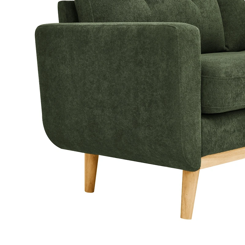 Streamdale Furniture 67.7" Wide Mid-Century Modern Upholstered Tufted Loveseat Sofa With Wooden Legs