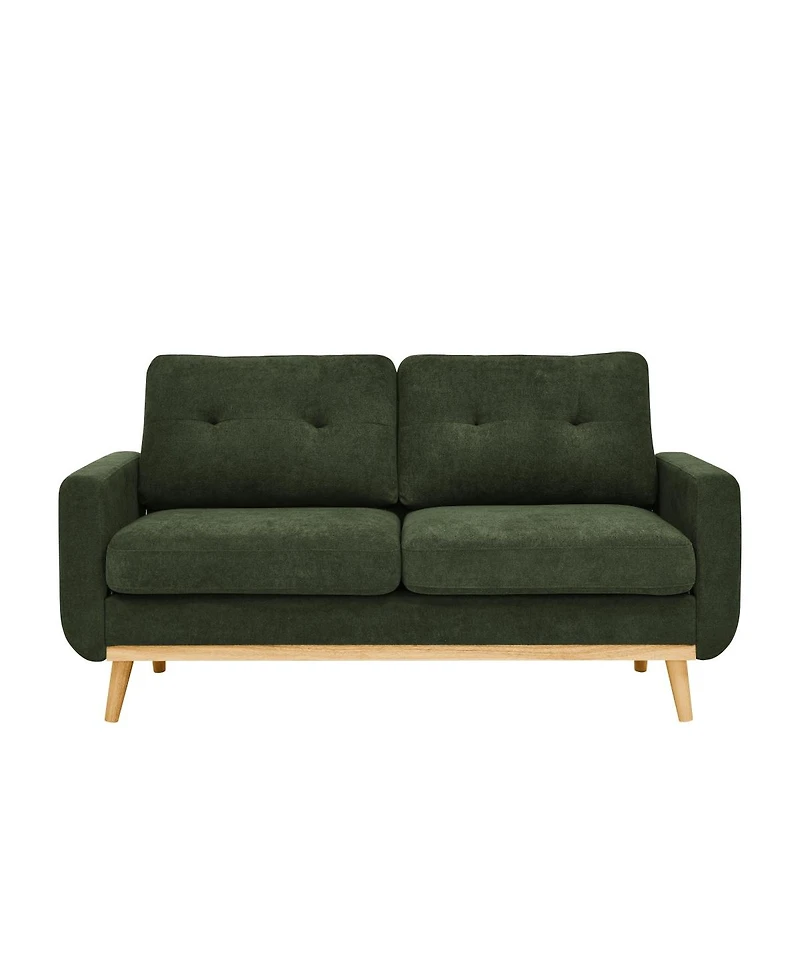Streamdale Furniture 67.7" Wide Mid-Century Modern Upholstered Tufted Loveseat Sofa With Wooden Legs