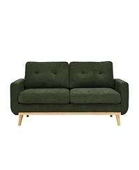 Streamdale Furniture 67.7" Wide Mid-Century Modern Upholstered Tufted Loveseat Sofa With Wooden Legs