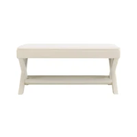 Streamdale Furniture Velvet Double Bench with X-Crossed Legs