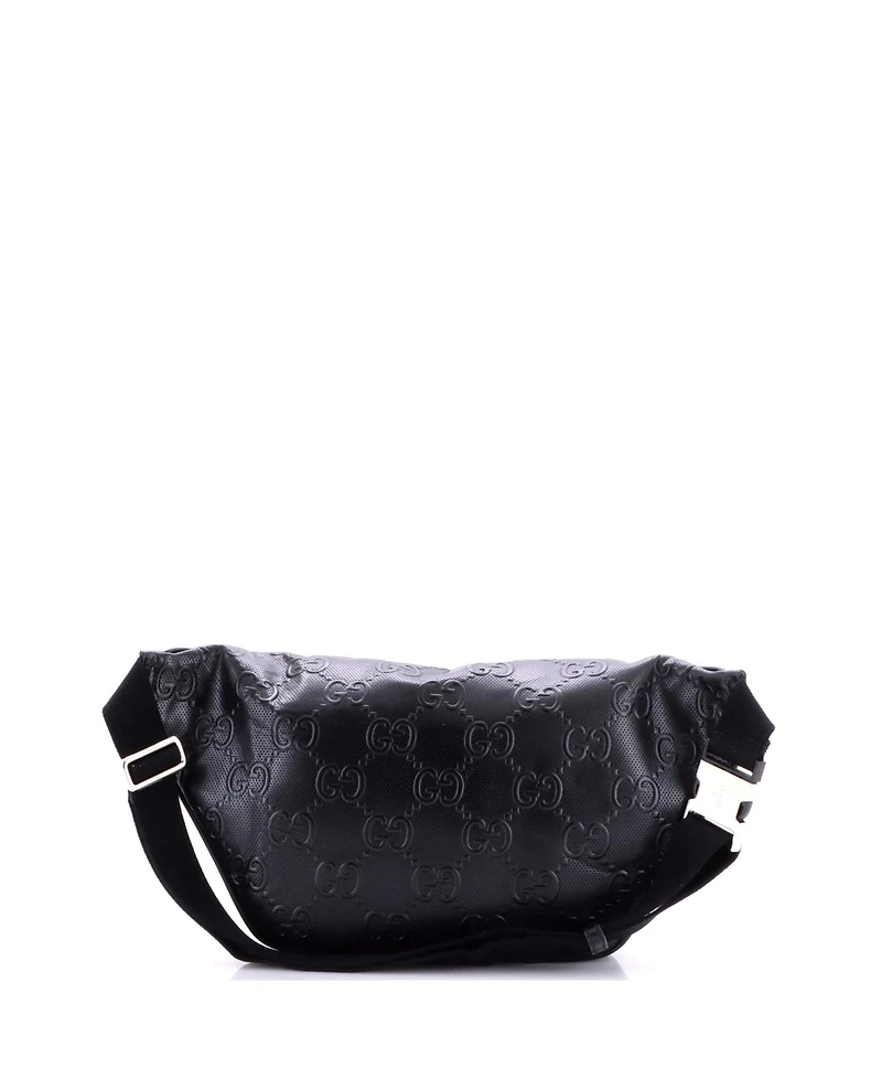 Pre-Owned Gucci Front Pocket Belt Bag Gg Embossed Perforated Leather