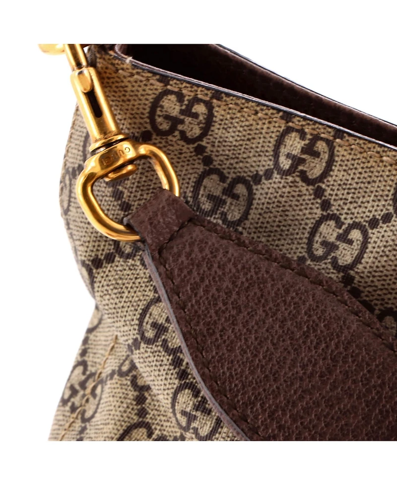 Pre-Owned Gucci Small Convertible Soft Tote Mystic Cat Print Gg Coated Canvas