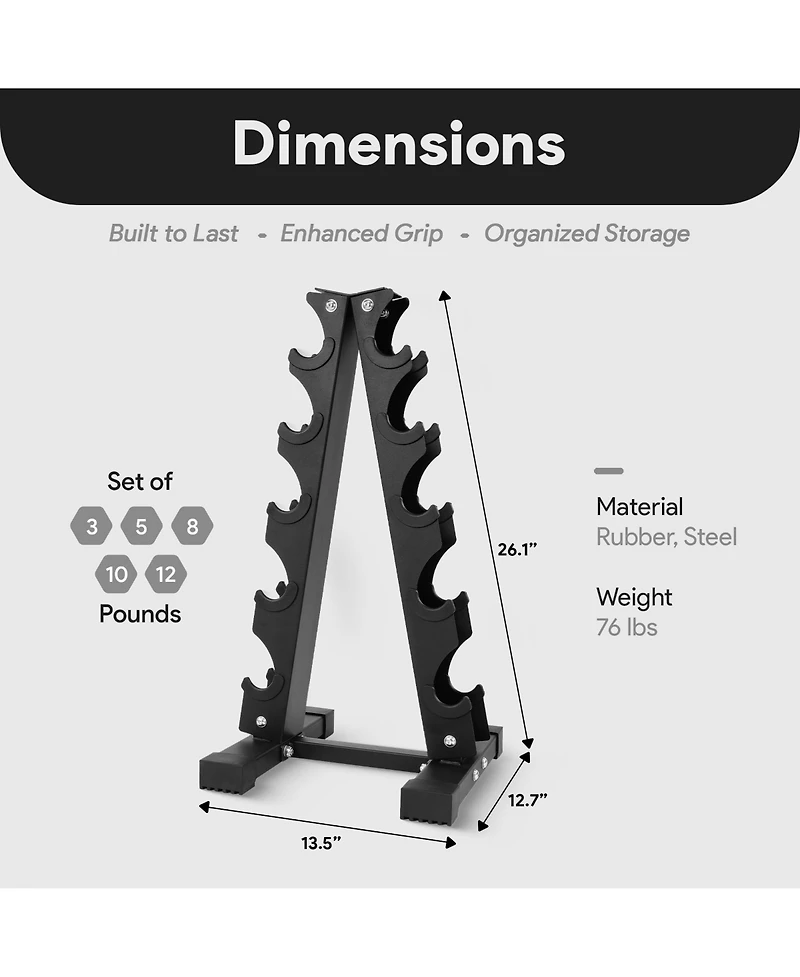 BalanceFrom Fitness 76 Pound Neoprene Coated Dumbbell Set with Stand