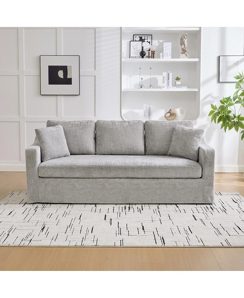 Streamdale Furniture Modern Casual Chenille Sofa, Deep Seat, Three-Seater, Removable Cover
