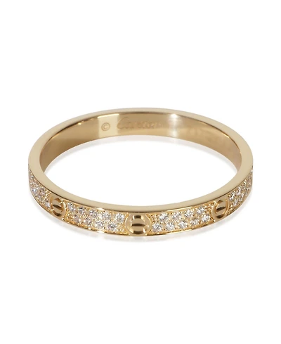 Pre-Owned Cartier Yellow Gold Diamond Mini Pave Love Ring
