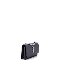 Pre-Owned Saint Laurent Sunset Chain Wallet Embossed Leather