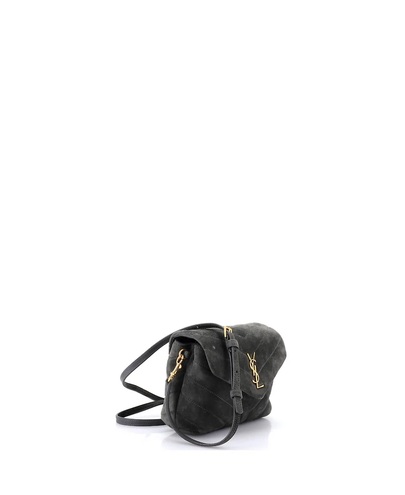Pre-Owned Saint Laurent Toy Loulou Shoulder Bag Matelasse Chevron Suede