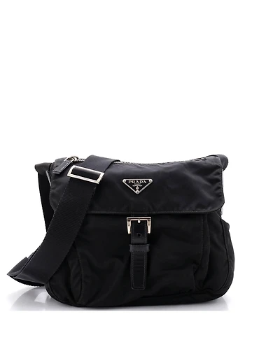 Pre-Owned Prada Small Buckle Messenger Bag Tessuto