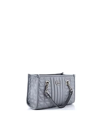 Pre-Owned Gucci Small Gg Marmont Aria Chain Shopping Tote Mixed Matelasse Leather
