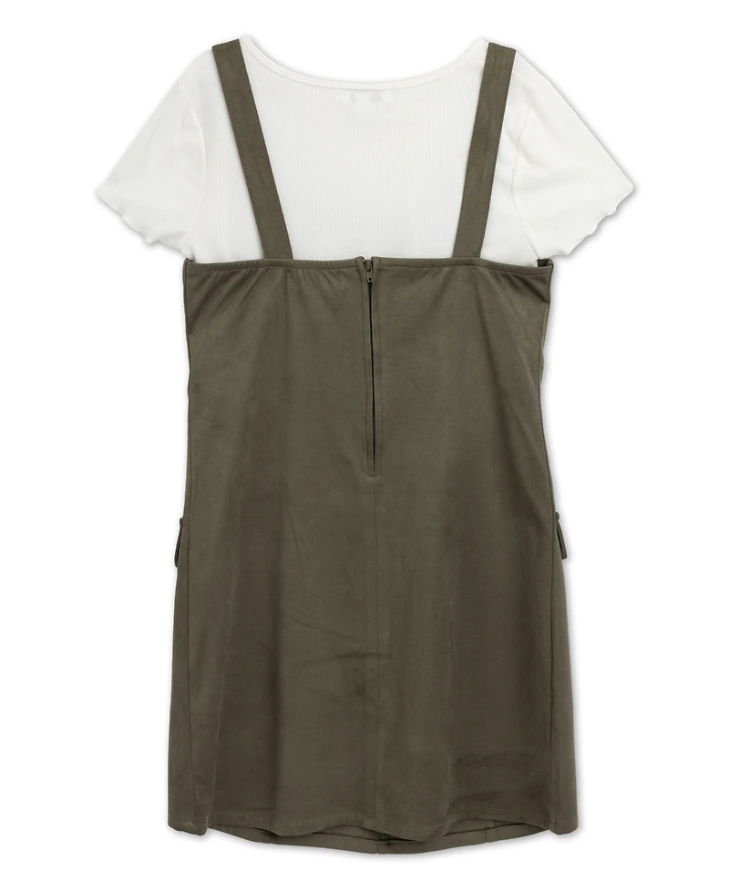 Speechless Girls' 7-16 Short-Sleeve T-Shirt and Dress, 2-Piece Set