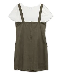 Speechless Girls' 7-16 Short-Sleeve T-Shirt and Dress, 2-Piece Set