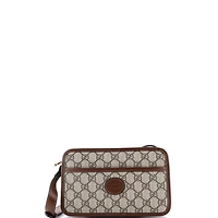 Pre-Owned Gucci Mini Interlocking G Patch Camera Bag Gg Coated Canvas