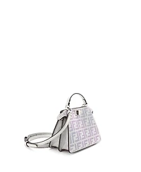 Pre-Owned Fendi Petite Peekaboo ISeeU Bag Zucca Crystal Embellished Suede