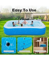 Gnuadz 120Inch Inflatable Pool Rectangular Pvc Blow-up Backyard Summer Fun