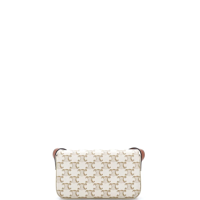 Pre-Owned Celine Triomphe East-West Shoulder Bag Triomphe Coated Canvas