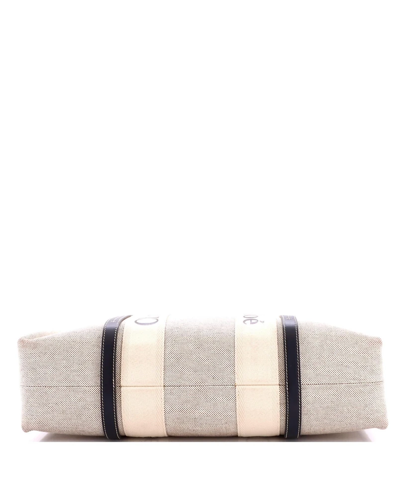 Pre-Owned Chloe Large Woody Tote Canvas with Leather