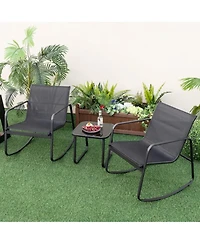 Yiortwo Piece Outdoor Patio Furniture Set Steel Textilene Chair with Table