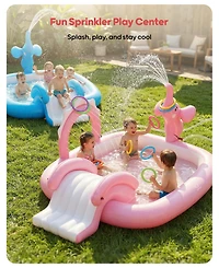 Gnuadz Elephant Inflatable Pool Slide Sprinkler Play Center Kiddie Garden Backyard