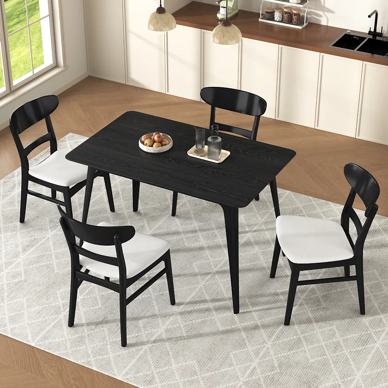 Streamdale Furniture Mid-Century Rubberwood 5-Piece Dining Set