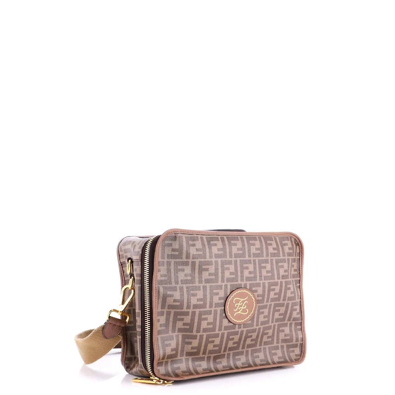 Pre-Owned Fendi Small Zip Around Travel Bag Zucca Coated Canvas