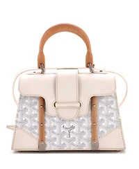 Pre-Owned Goyard Mini Structured Saigon Top Handle Bag Coated Canvas with Leather
