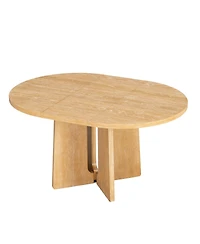 Streamdale Furniture Solid Wood Extendable Dining Set for 4 with Leaf