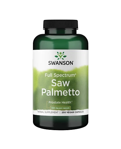 Swanson Saw Palmetto 540 Milligram 250 Capsules Herbal Supplement for Male Prostate Health, Urinary Support and quality Hair Care