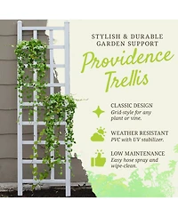 Dura-Trel Providence 22 x 75 Inch Pvc Vinyl Outdoor Garden Patio Trellis, White